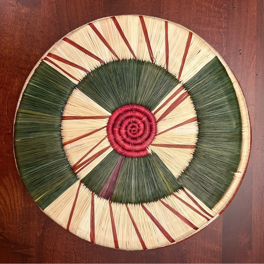 African Basket Hand Woven Wall Hanging Boho Primitive
